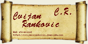 Cvijan Ranković vizit kartica